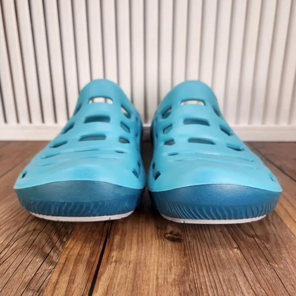 Oboz Whakata Coast Recovery Clogs Mens Sz 9 Aqua Blue Slip On Comfort Sandals